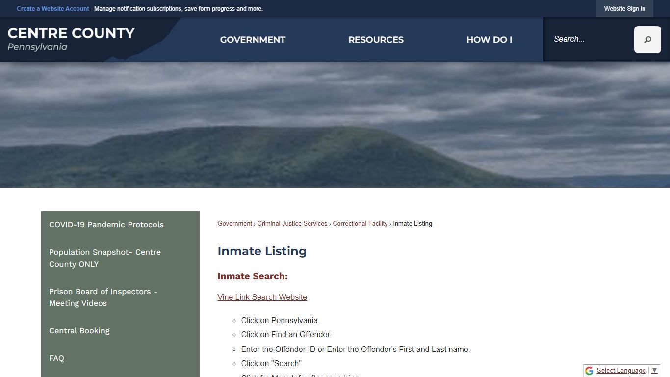 Inmate Listing | Centre County, PA - Official Website